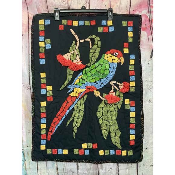 Handcrafted Parrot Quilted Wall Hanging 22” x 30” - Picture 1 of 9